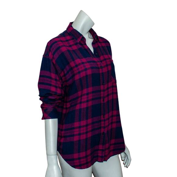 Rails Wine Navy Plaid Jackson Flannel Shirt Women's Size Small - Picture 4 of 8